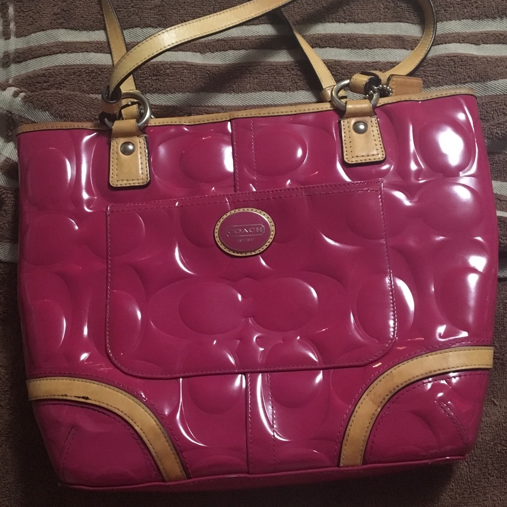 Peyton Patent leather Coach Tote